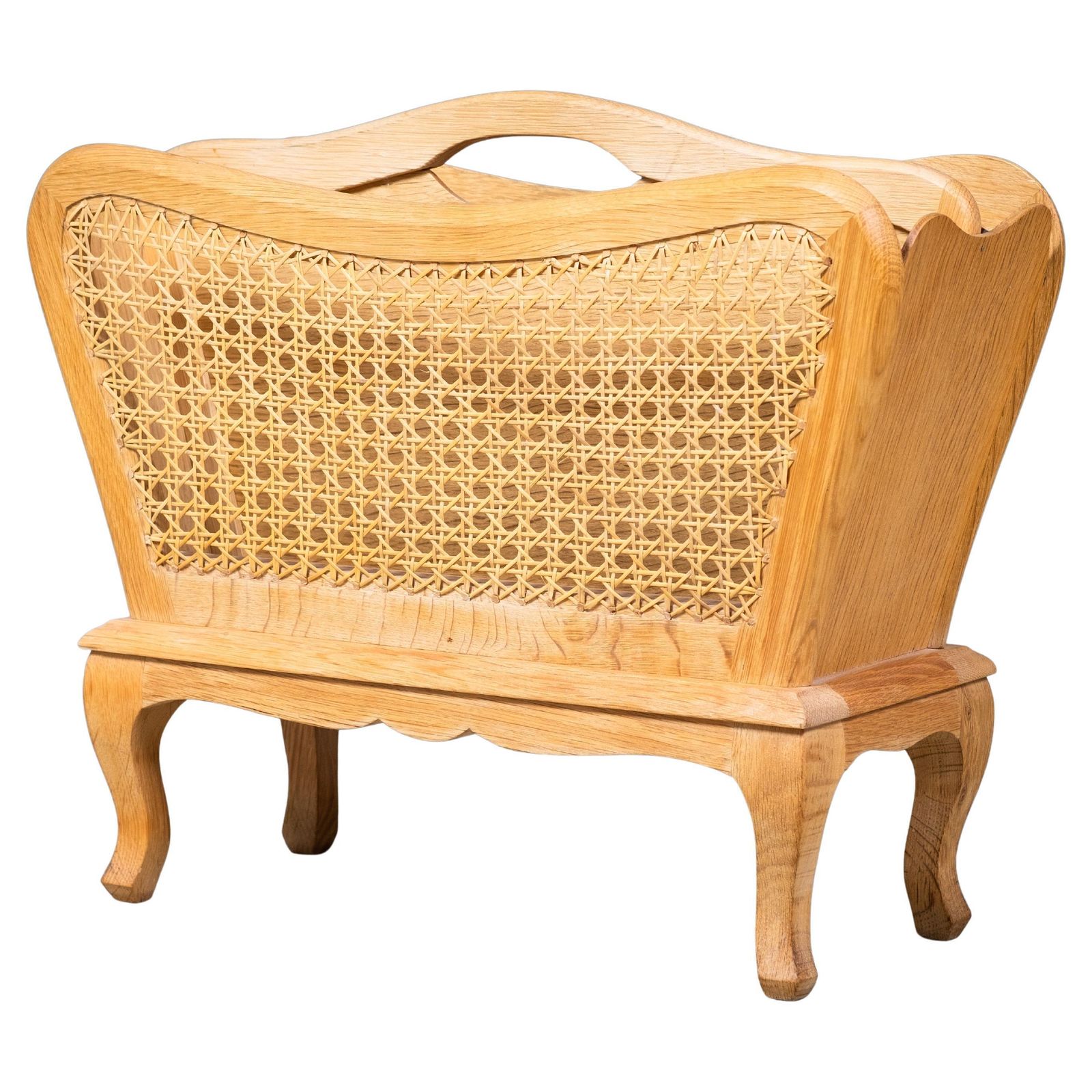Magazine Rack In Oak And Cane, Danish Design, 1960s