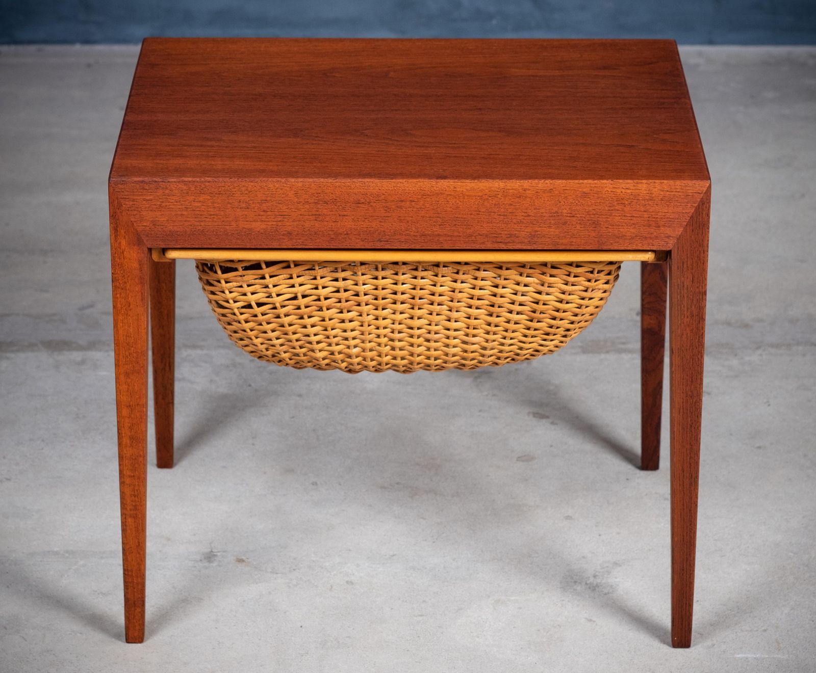 photo furniture Mid Century Teak Nightstand Or Sewing Table By Severin Hansen For Haslev, 1950s