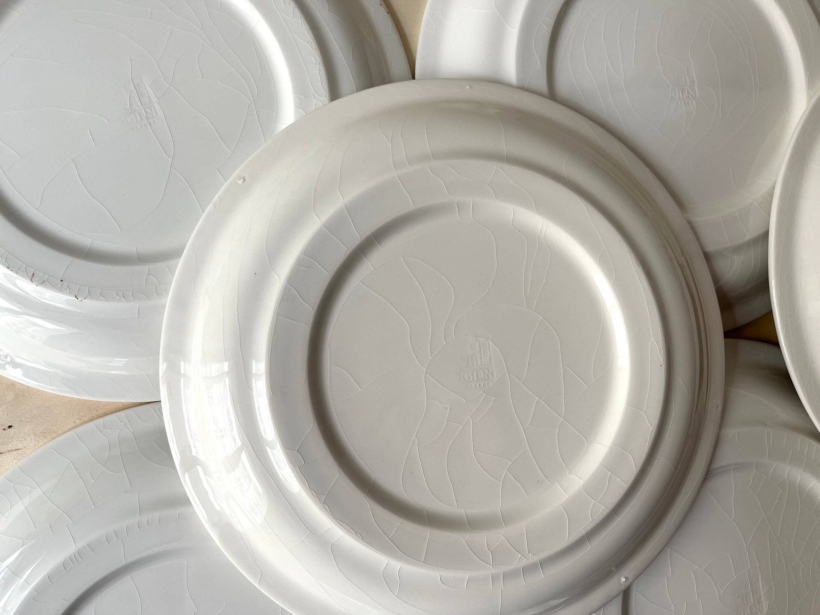 Home Decor Set Of 6 Fish Dinner Plates By Gien France Vintage, Flat Plates With Fish Design photo