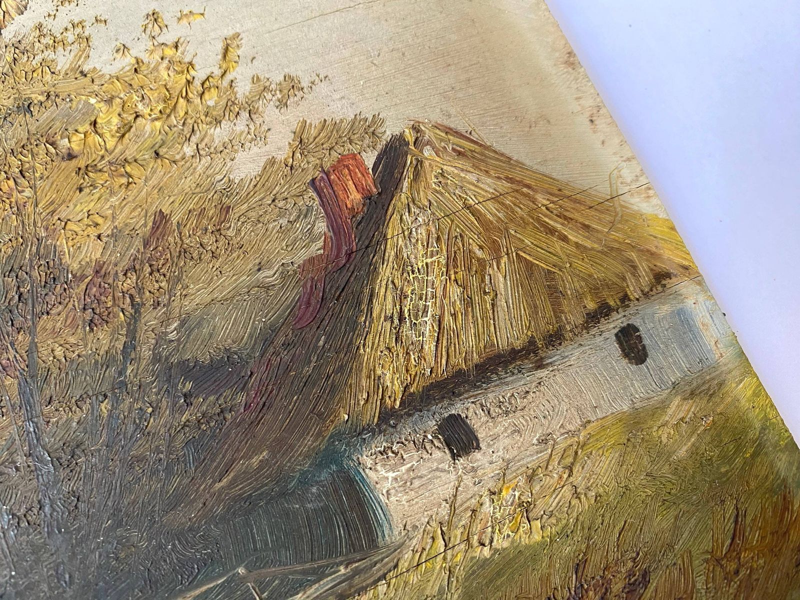 photo furniture Antique Dutch Oil On Panel 1920s, Vintage Original Still Life Painting, Dutch Landscape