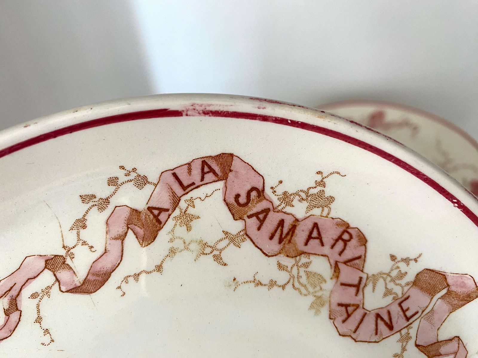 Set Of 9 French "A La Samaritaine" Earthenware Floral Plates, 1900s Antiques Plates, K&G Luneville photo 362.0