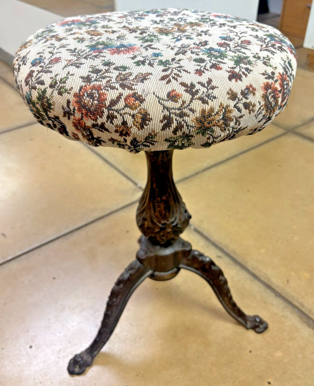 Antique Victorian Cast Iron Piano Stool