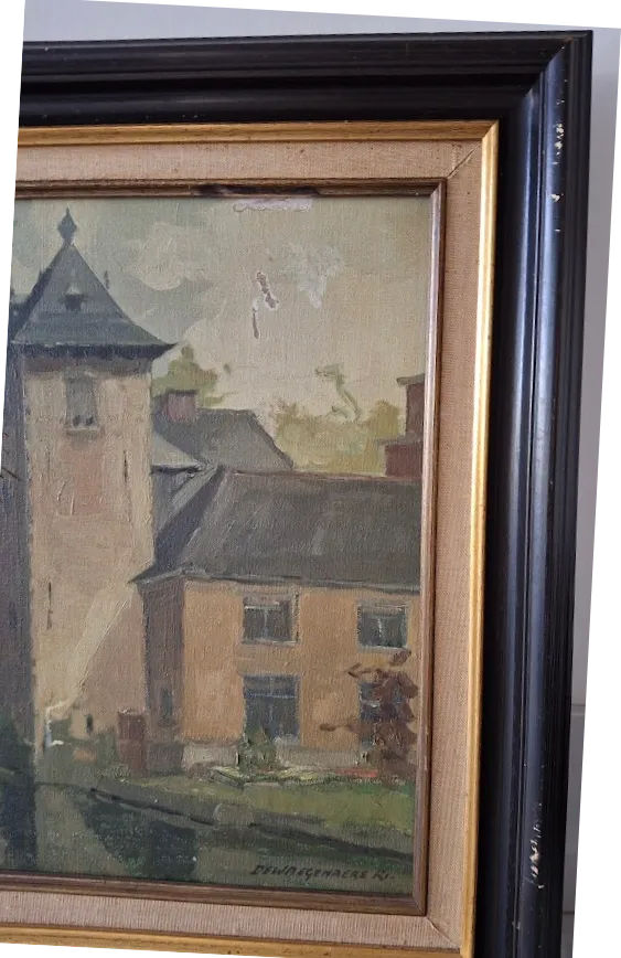 Oil Painting By Raymond De Waegenaere From The 1950's photo for sale