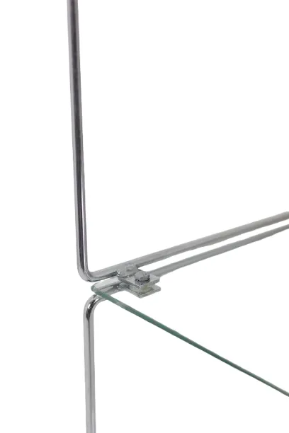 Set Of 3 Shelves In Chrome Plated Metal And Glass. 1970s photo Furniture