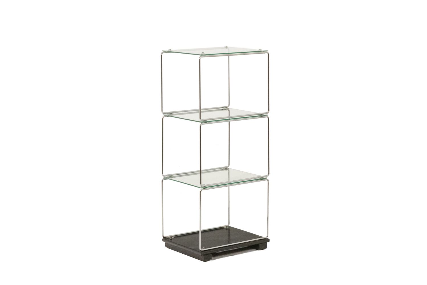 Set Of 3 Shelves In Chrome Plated Metal And Glass. 1970s photo buy