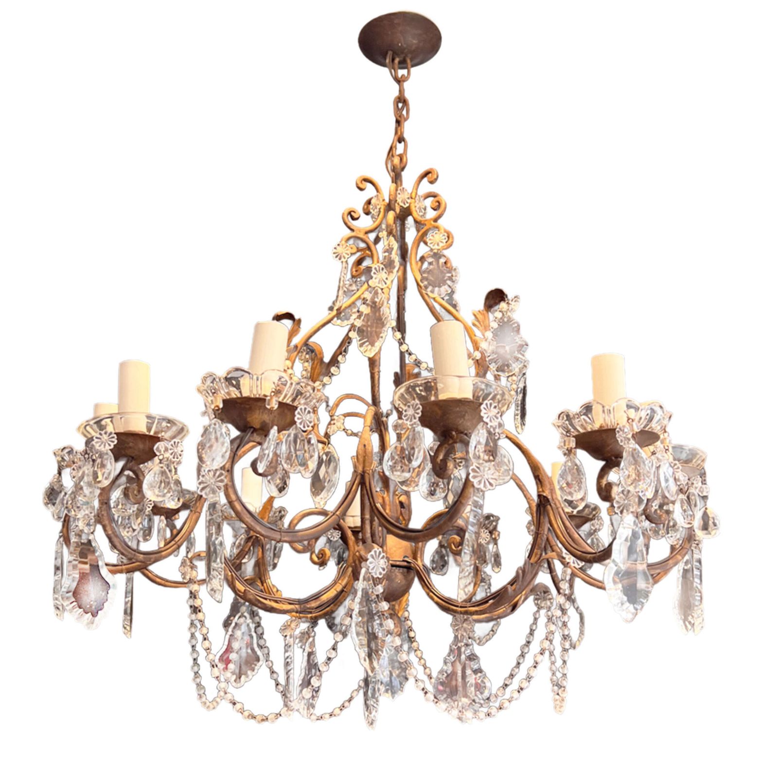 Large & Decorative French Chandelier With Twelve Arms, 1920s photo buy