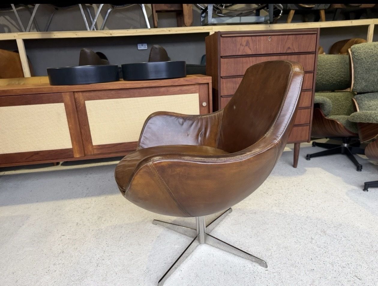 Mid Century Swivel Lounge Chair By Grassoler Rosetta 1970s Spain photo buy