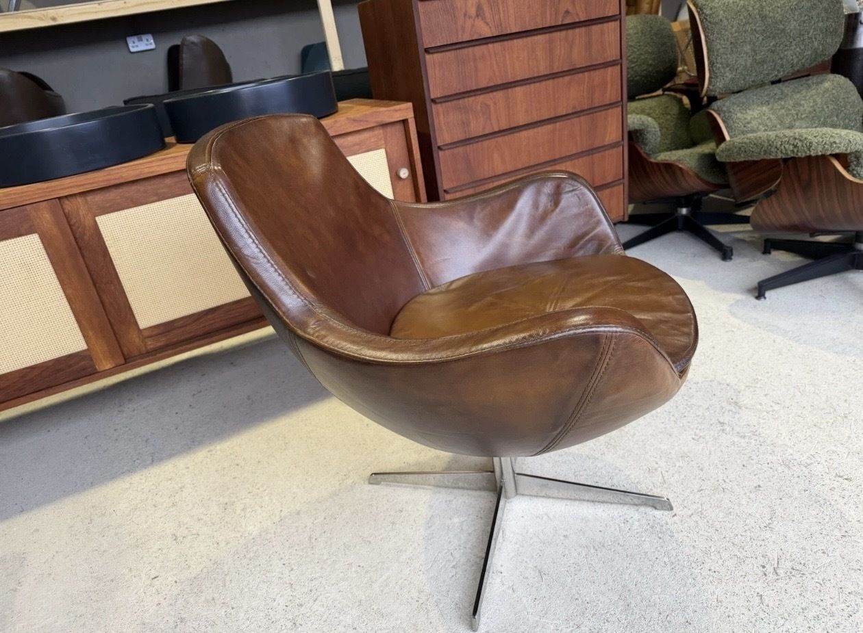 585.0 Mid Century Swivel Lounge Chair By Grassoler Rosetta 1970s Spain photo