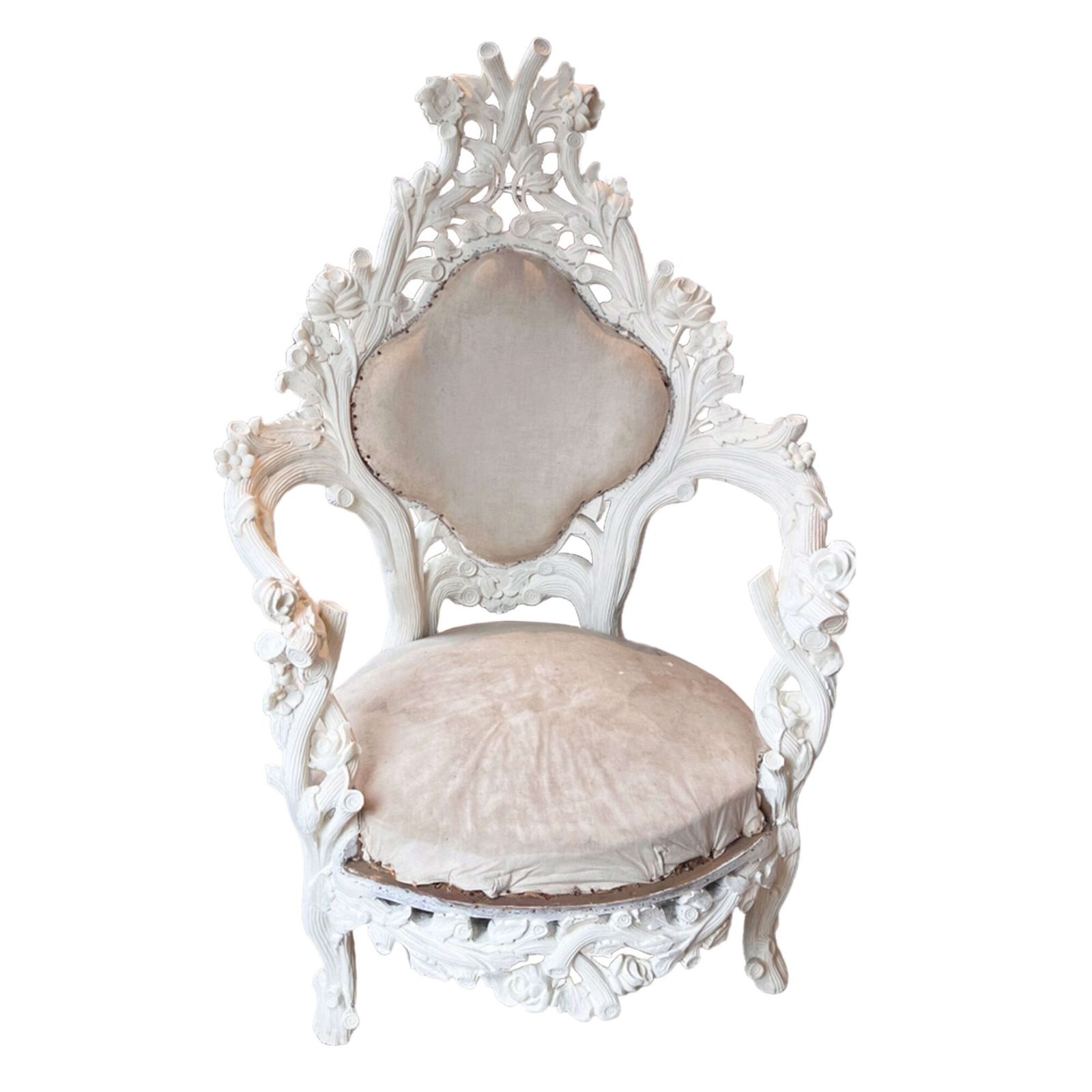 Early 20th Century Pair Of Fabulous Italian Carved Wood Armchairs For Reupholstery photo for sale