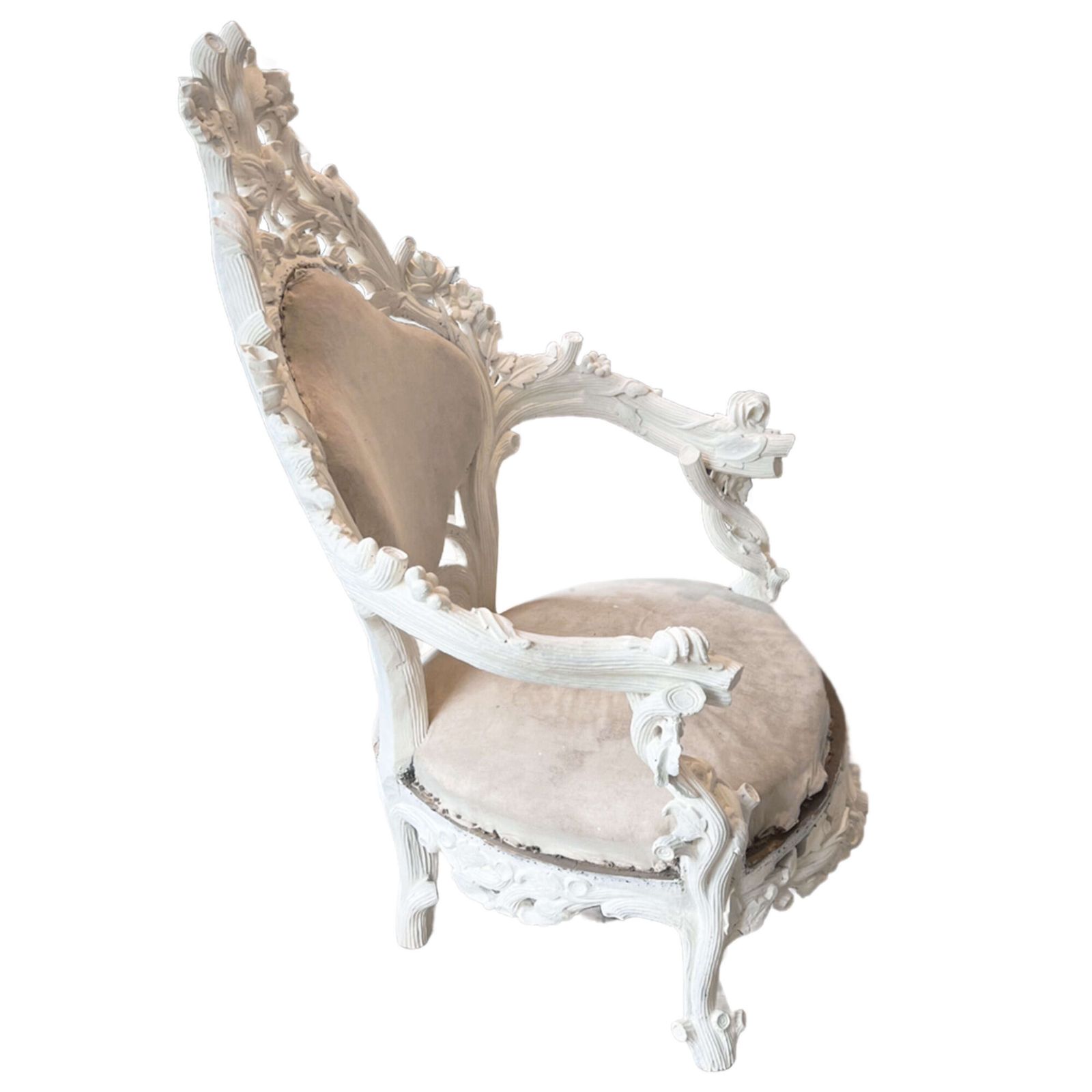 Early 20th Century Pair Of Fabulous Italian Carved Wood Armchairs For Reupholstery photo Furniture