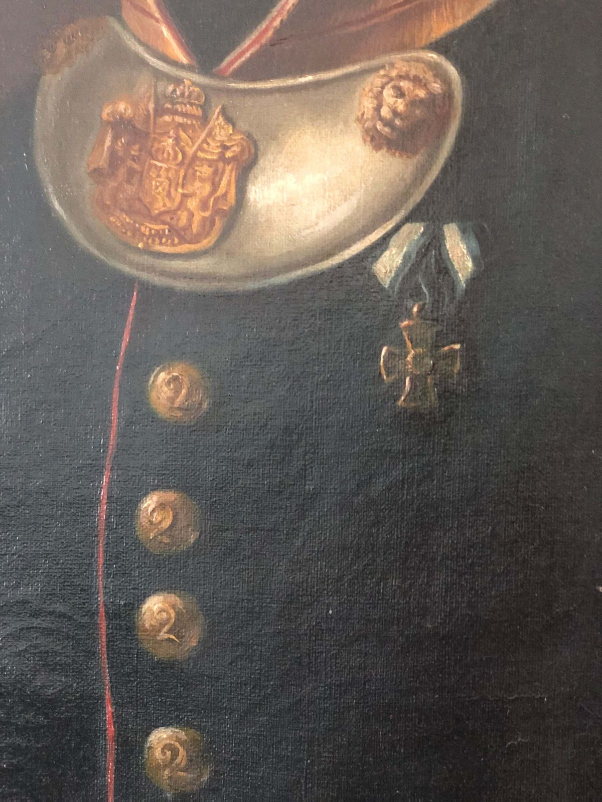 Kunst Paar Antieke Olieverf Portretschilderijen Van Een Duitse Baron En Barones, Ca. 1870 photo