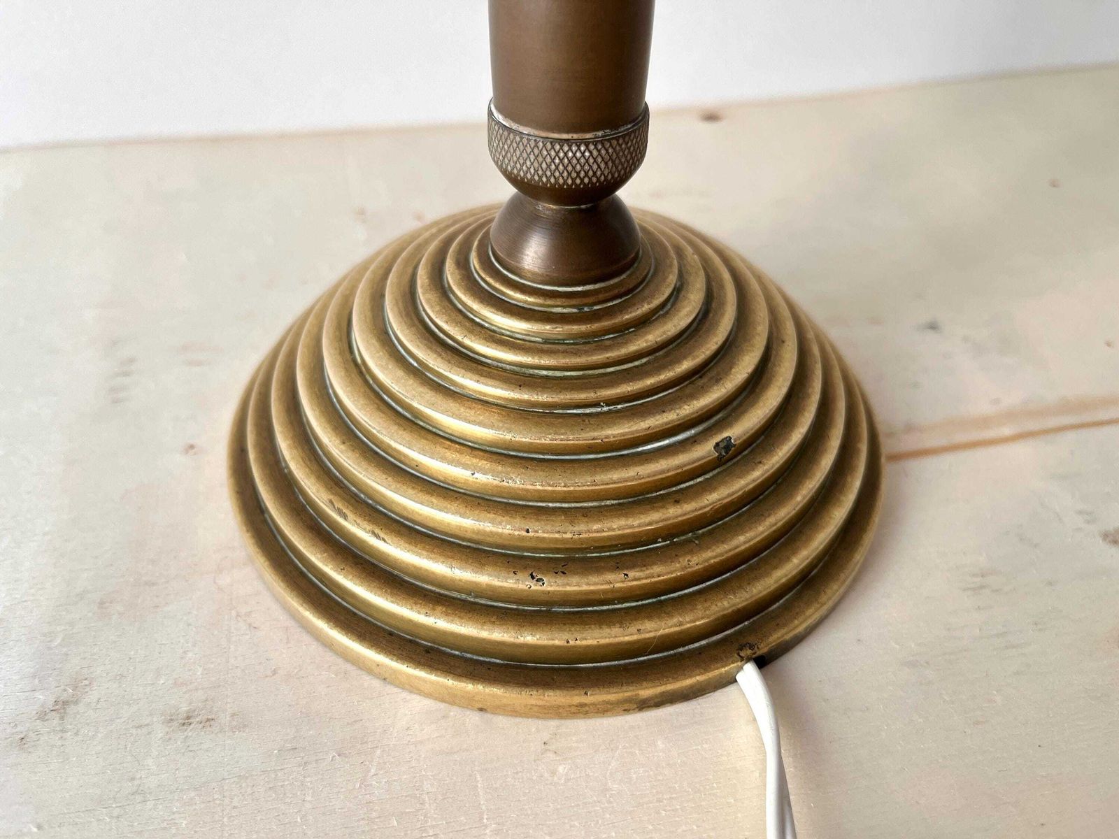 photo for sale 50s "Acorns" Bronze Lamp, Vintage Modernist Lighting, Midcentury Hollywood Regency Lamp