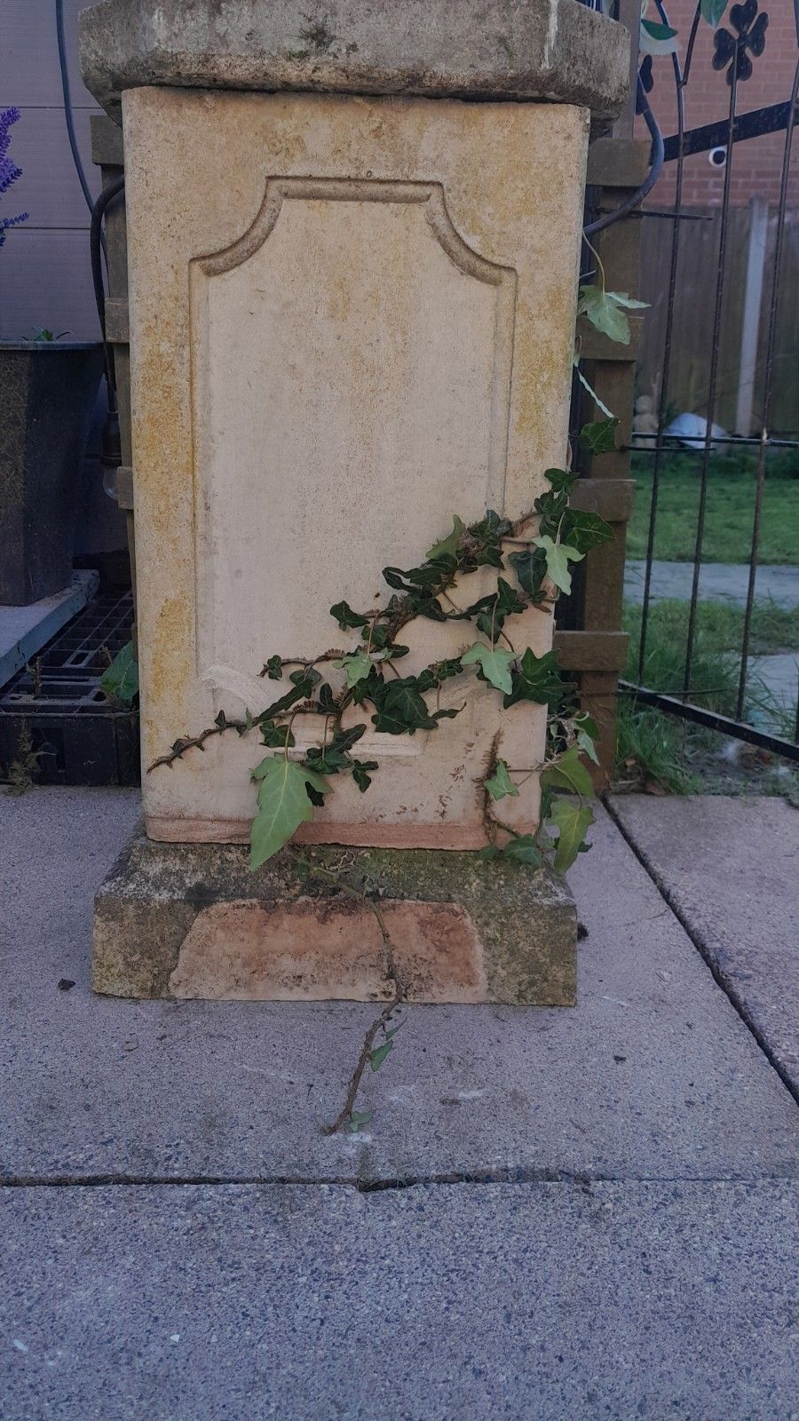 photo for sale Weathered Cast Stone "Shy Lady" Garden Statue Sculpture