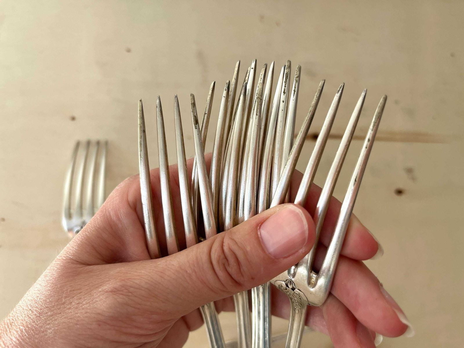 photo furniture Art Nouveau Ercuis 30 Pieces Cutlery Set In Silver Metal 1900's, Antique French Tableware, Ld Monogrammed Cutlery