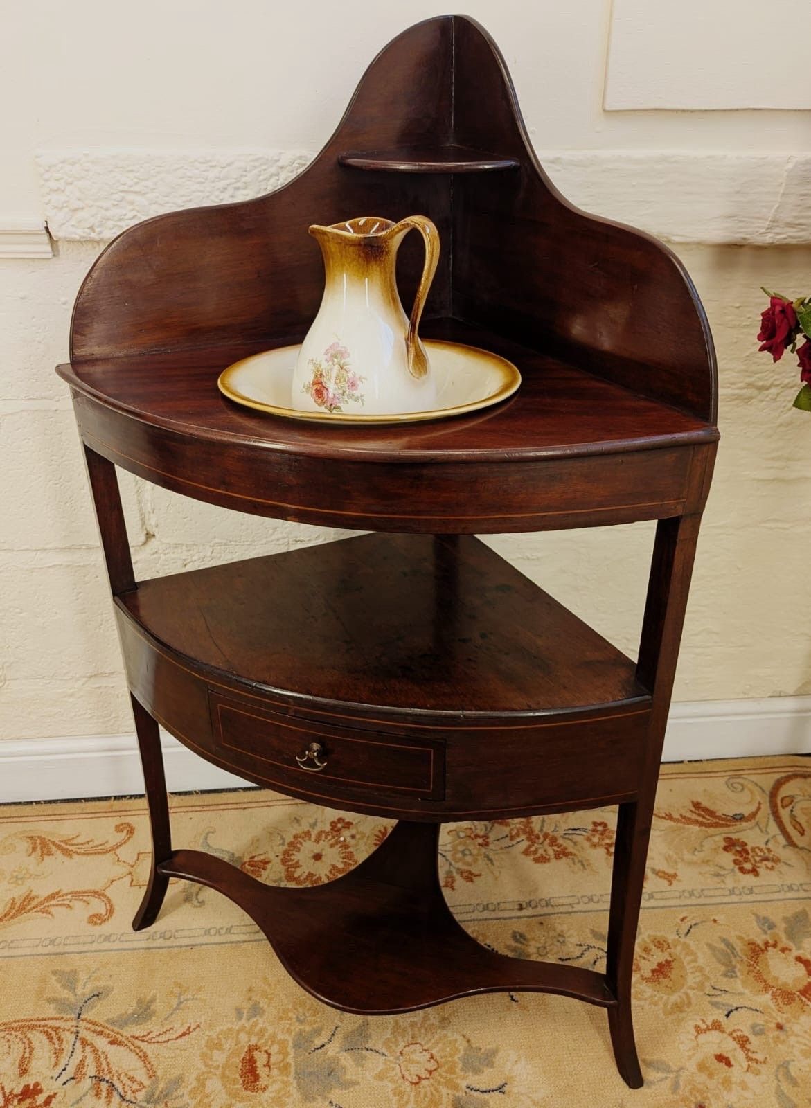George III Mahogany Corner Washstand With Jug & Bowl photo furniture