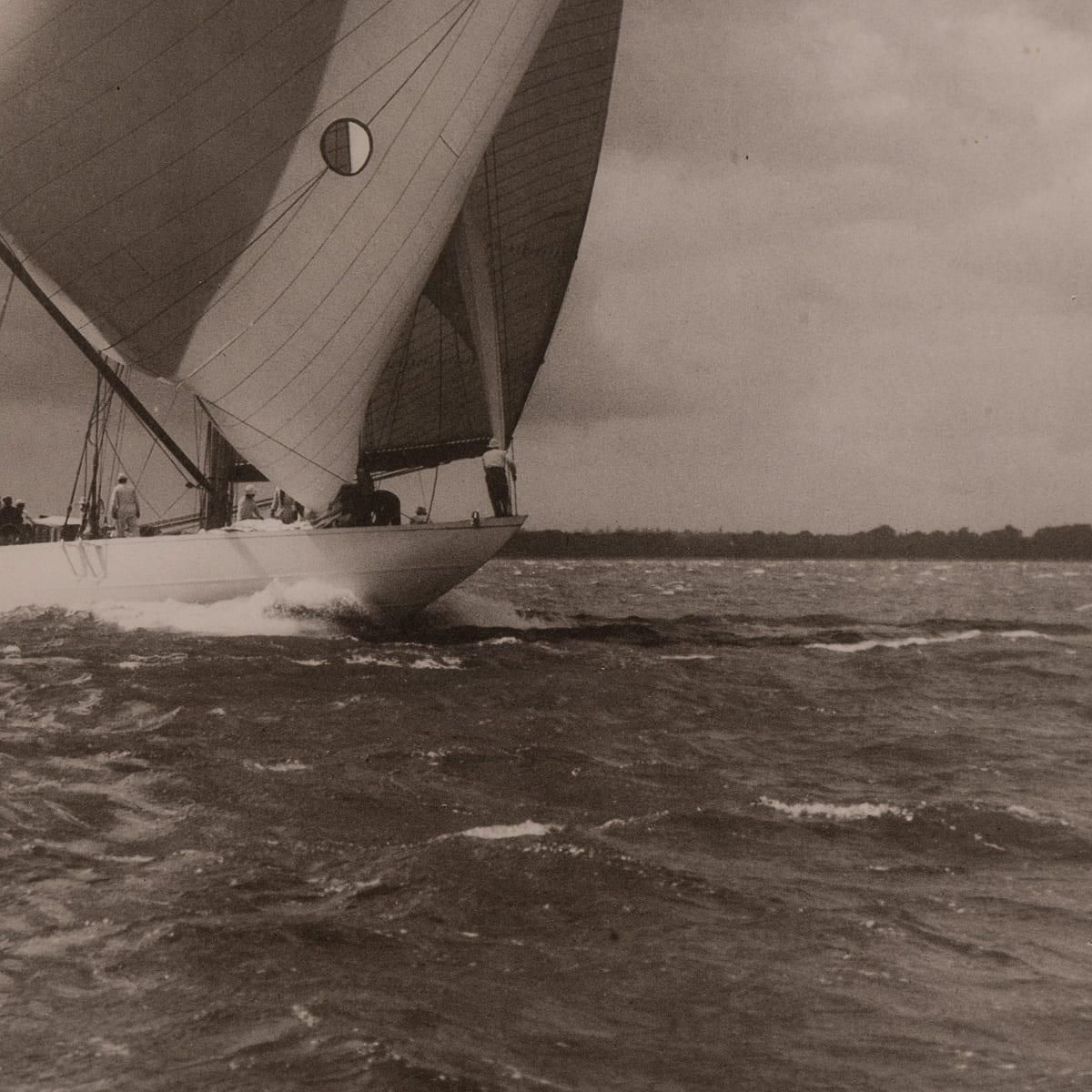 Art 20th Century Framed Beken Of Cowes Print Of The Racing Yacht 'Velsheda' C.1934 photo