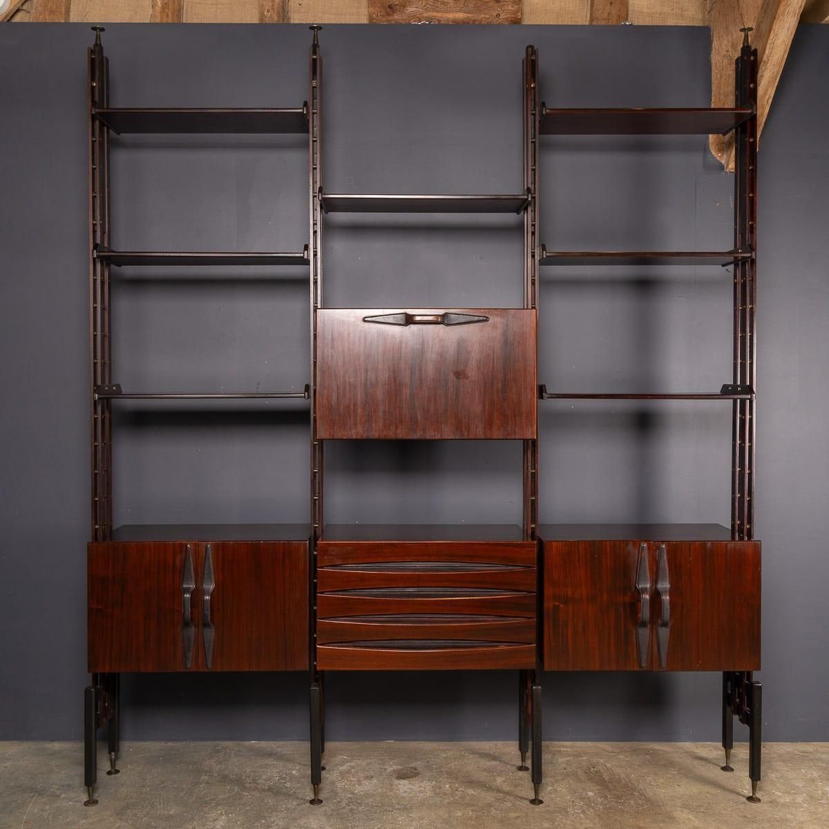 20thc Italian Modular Hardwood Wall Cabinet Attributable To Franco Albini C.1950 photo furniture