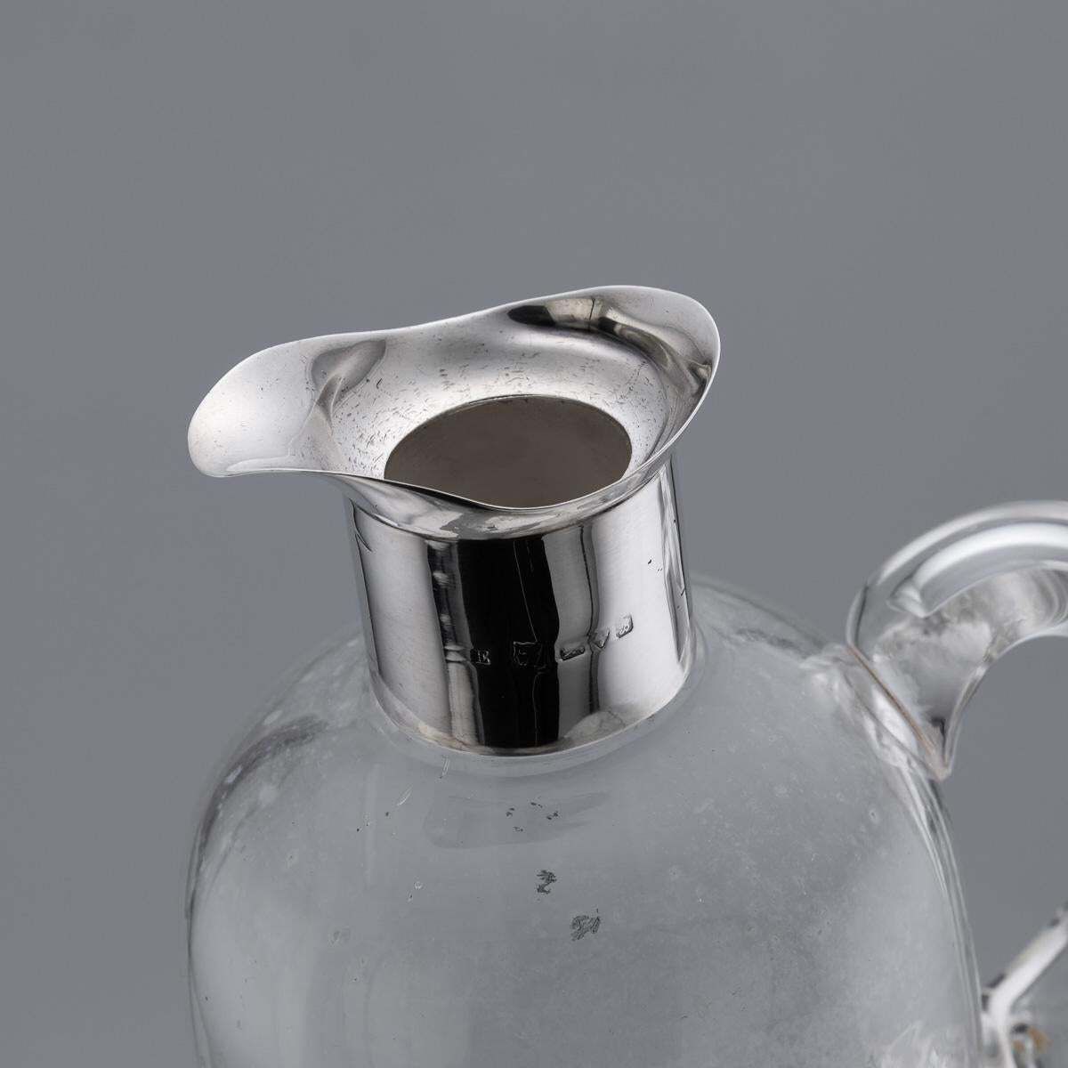 photo for sale Antique 20thc English Solid Silver & Cut Glass Whisky Decanter, Chester C.1902
