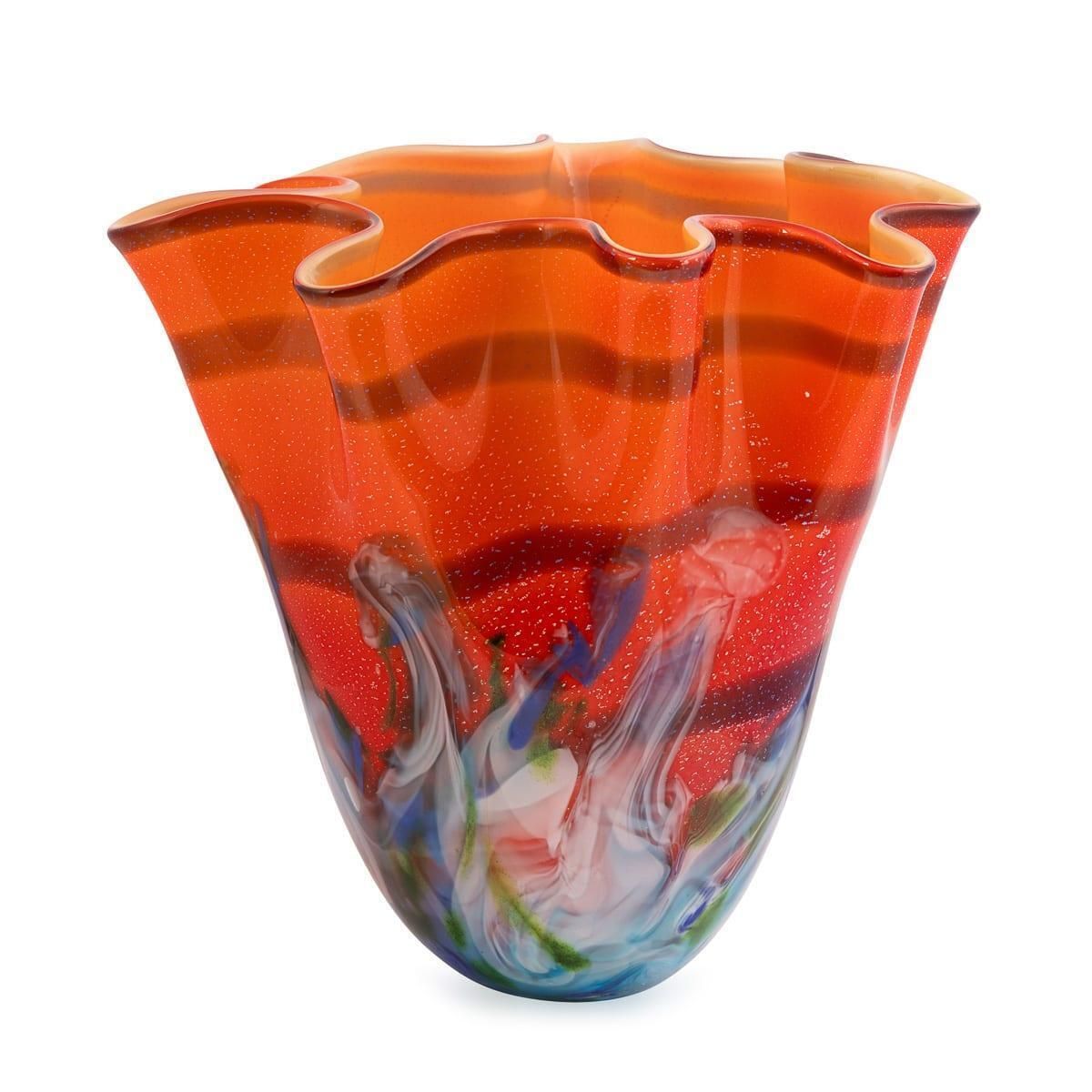 Vintage 20th Century Italian Hand Blown Glass Vase, Made In Murano photo vinterior