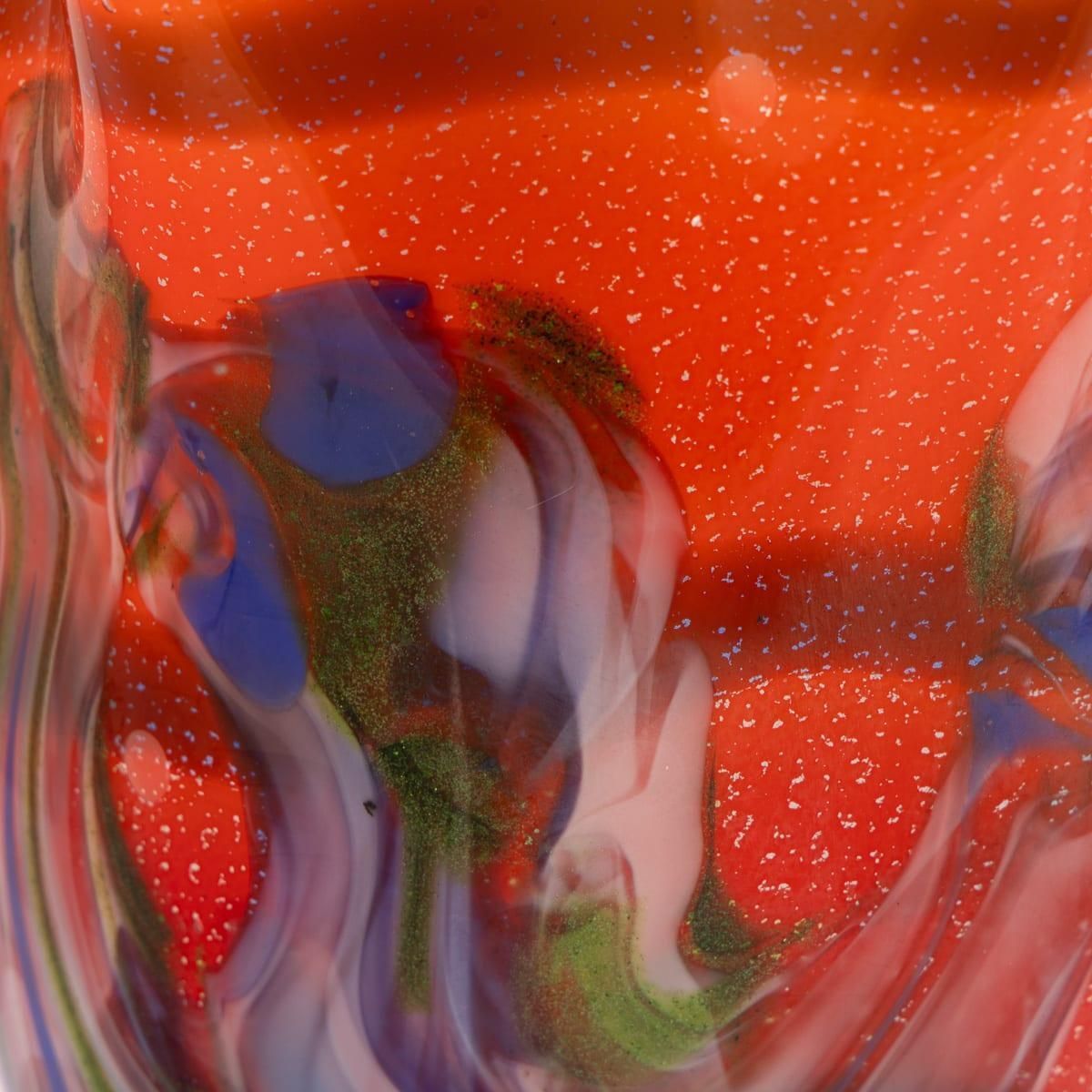 Vintage 20th Century Italian Hand Blown Glass Vase, Made In Murano photo vintage