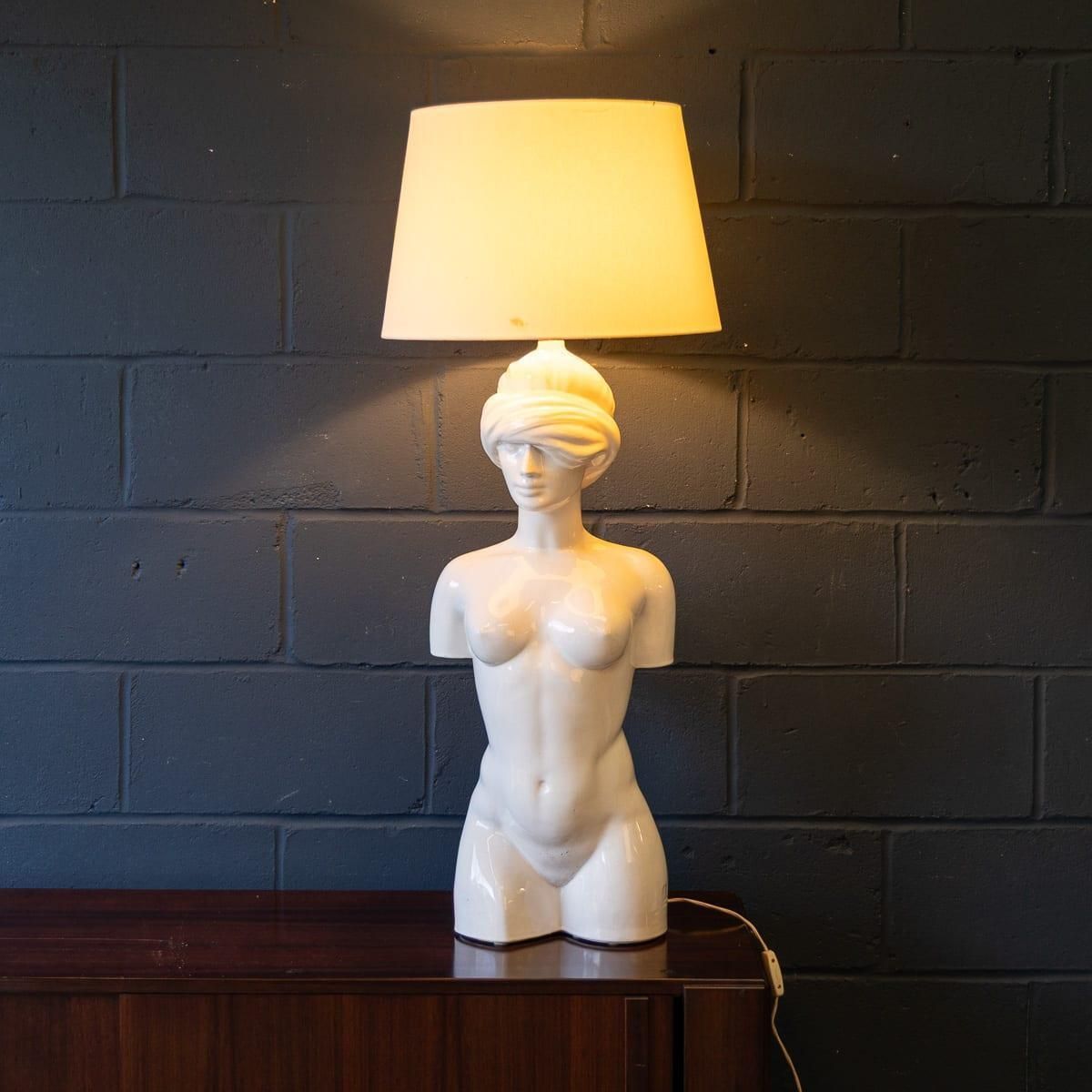 20thc Italian Ceramic Table Lamp By Giulio Ciniglia For Vivai Del Sud C.1970 photo for sale