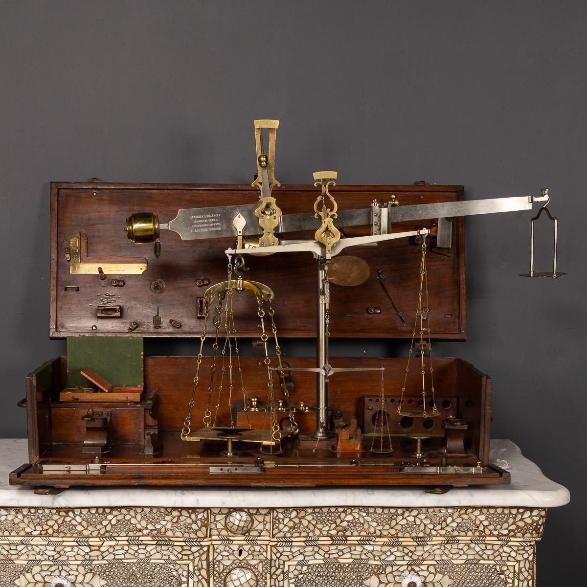 19th Century Antique Balance Scales By Decker, White Metal & Brass photo furniture