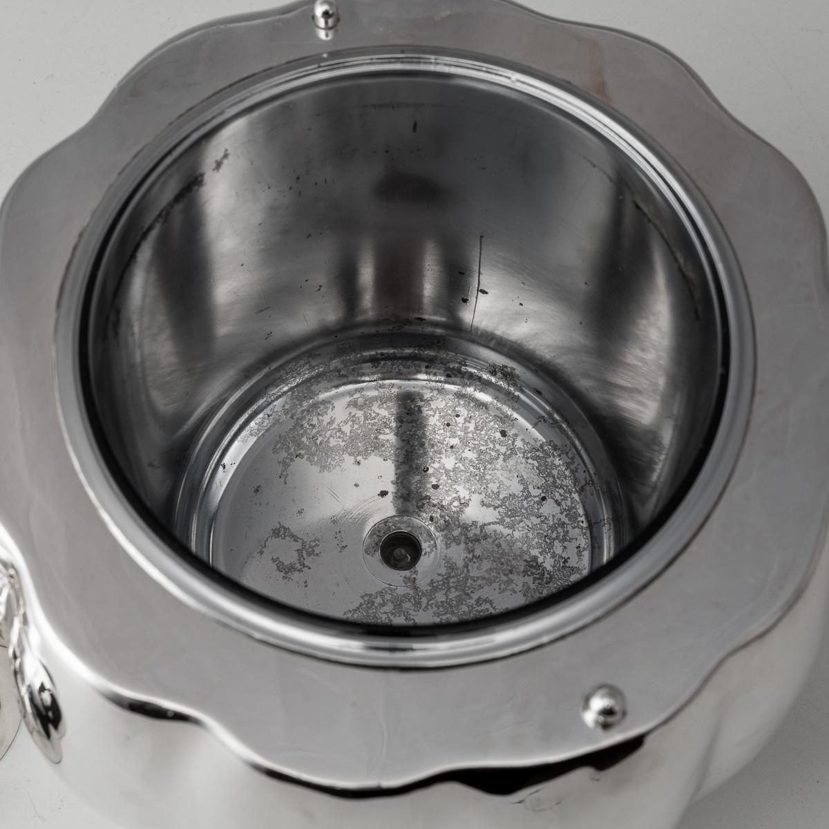 photo for sale Vintage 20thc Italian Silver Plated 'Pumpkin' Ice Bucket By Teghini C.1970
