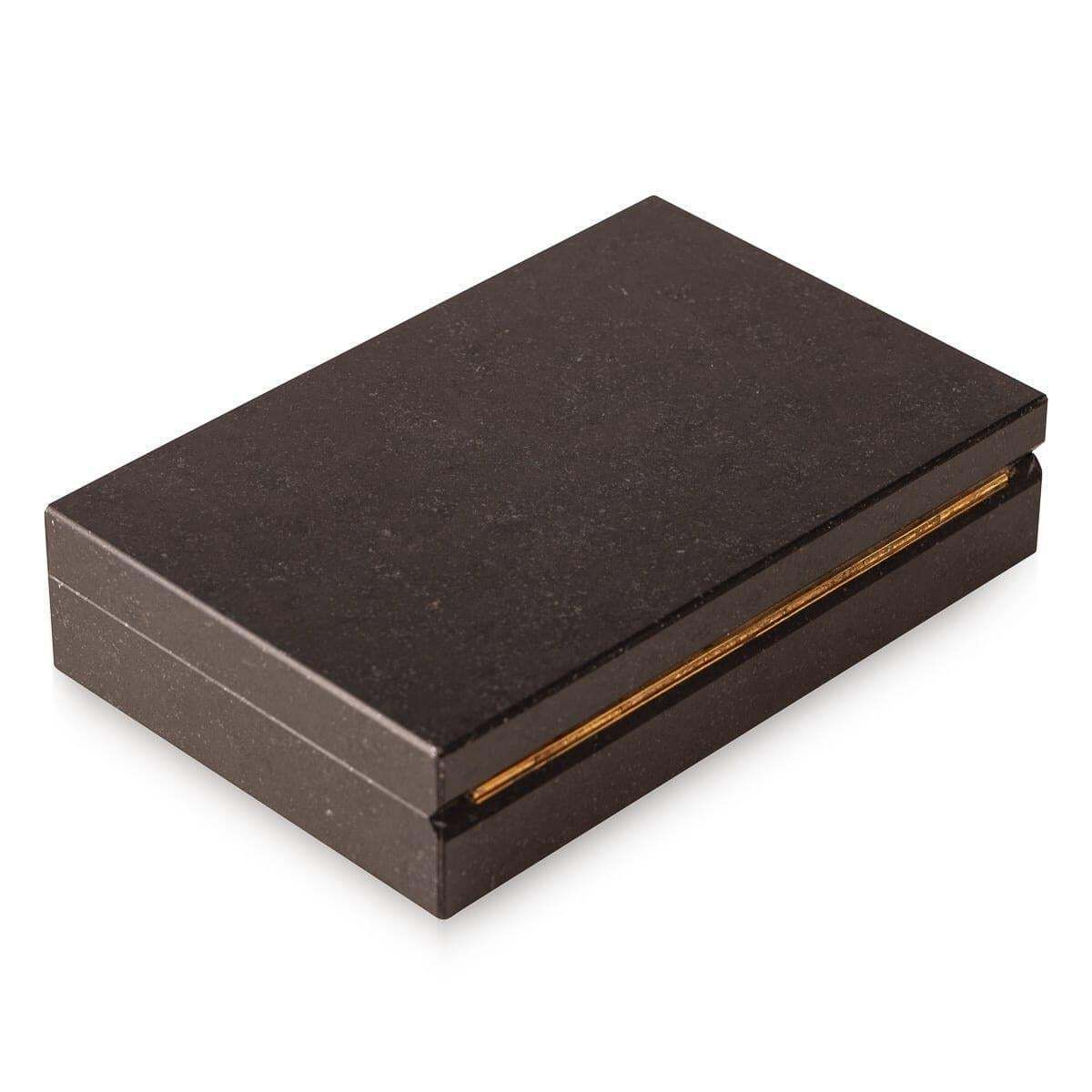 Vintage 20th Century Italian Nero Granite Stone Box C.1960 photo for sale