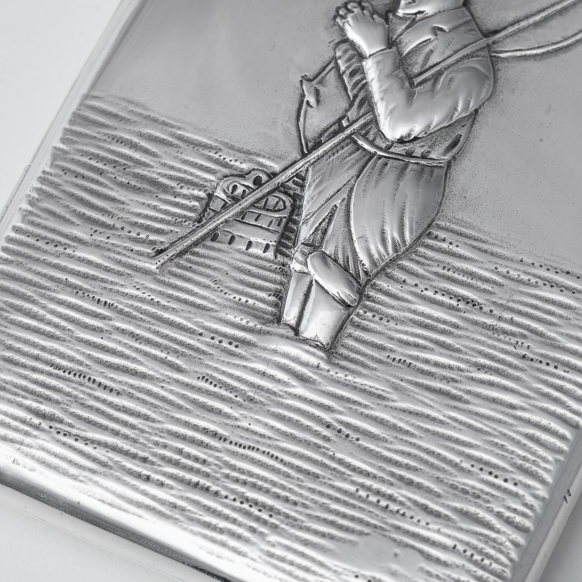 Antique 20thc Imperial Russian Solid Silver Cigarette Case, Moscow C.1900 photo vintage