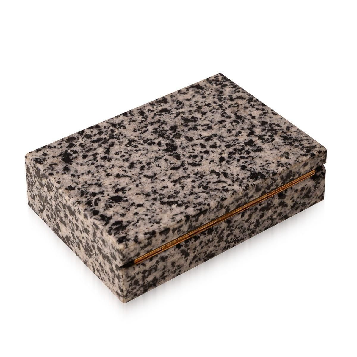 Vintage 20th Century Italian Made Bianco Castilla Stone Box C.1960 photo Home Decor