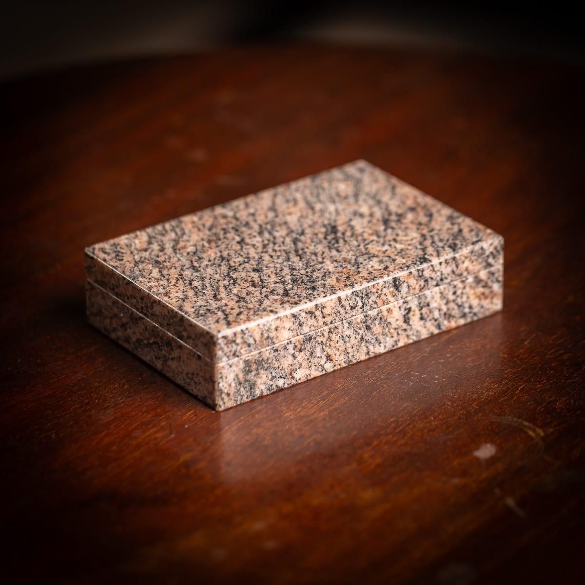 Vintage 20th Century Italian Juparana Colombo Stone Box C.1960 photo furniture
