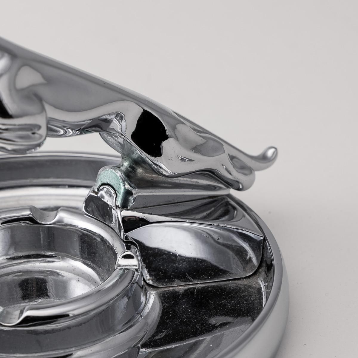 Home Decor Vintage 20th Century Chrome Plated Jaguar Dealership Ashtray C.1960 photo