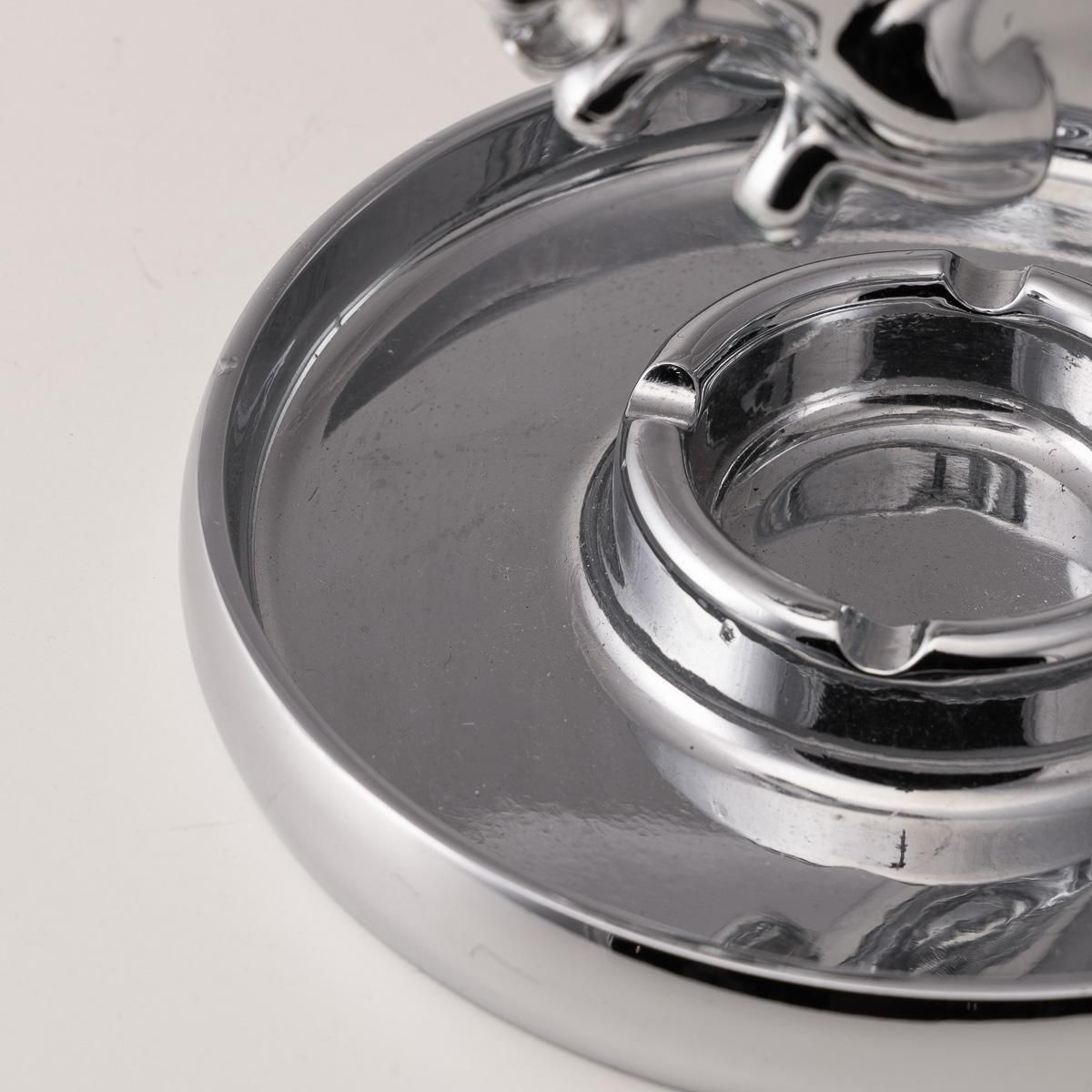 photo buy Vintage 20th Century Chrome Plated Jaguar Dealership Ashtray C.1960