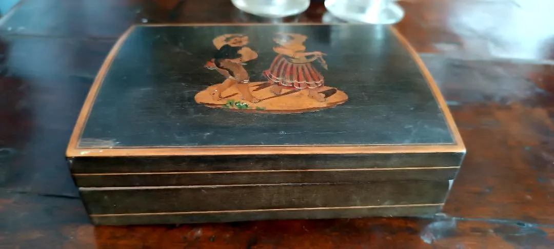 Antique 1930s Inlaid Wood Carillon Sorrento photo furniture
