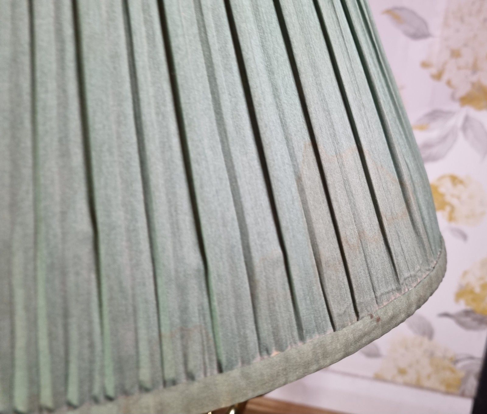 photo buy Large French Bouilotte Style Brass Table Lamp 3 Arm Candelabra Pleated Shade 29"
