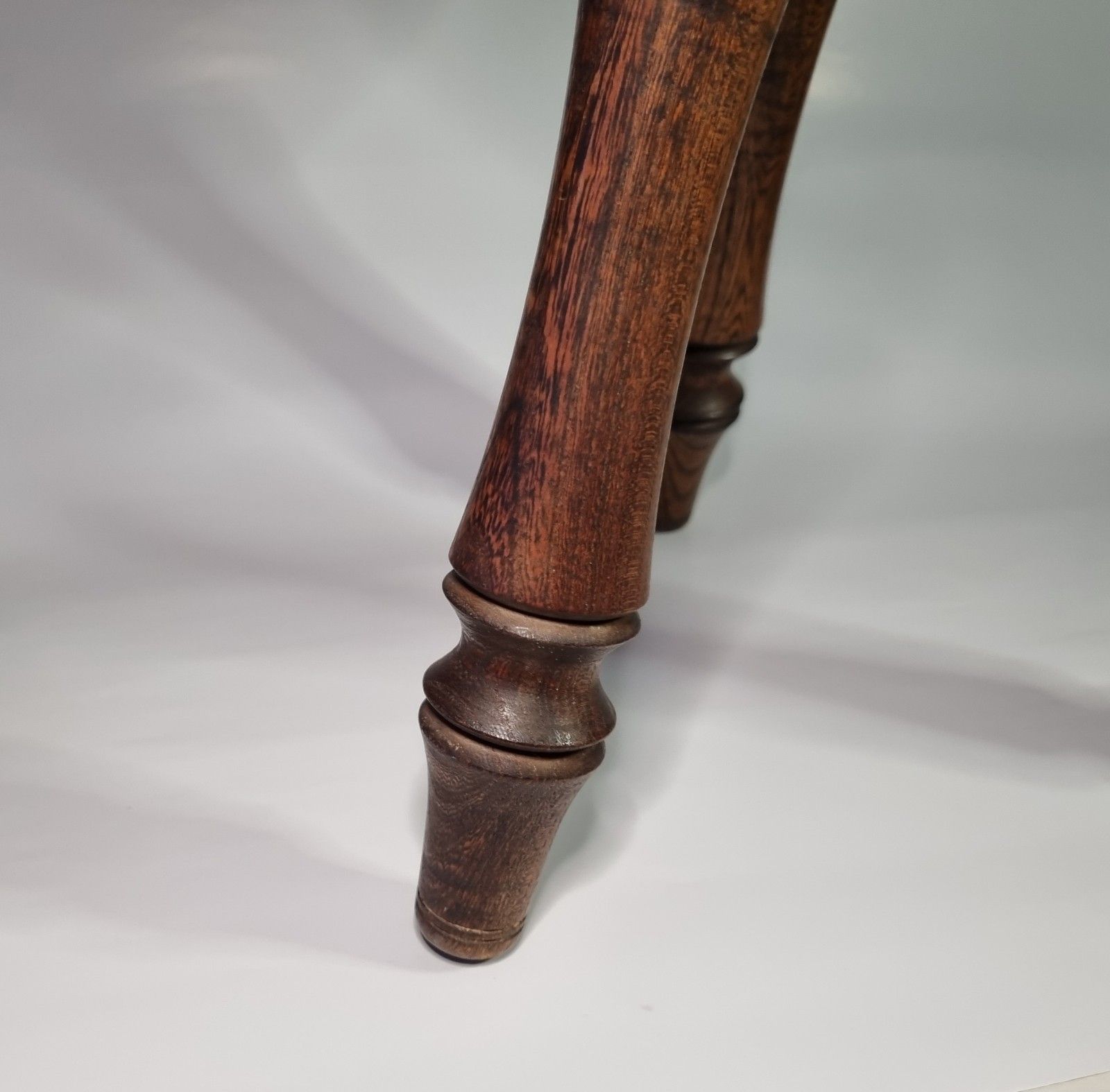 photo for sale French Style Oak 3 Legged Milking Stool Bullseye Top Turned Legs Rustic