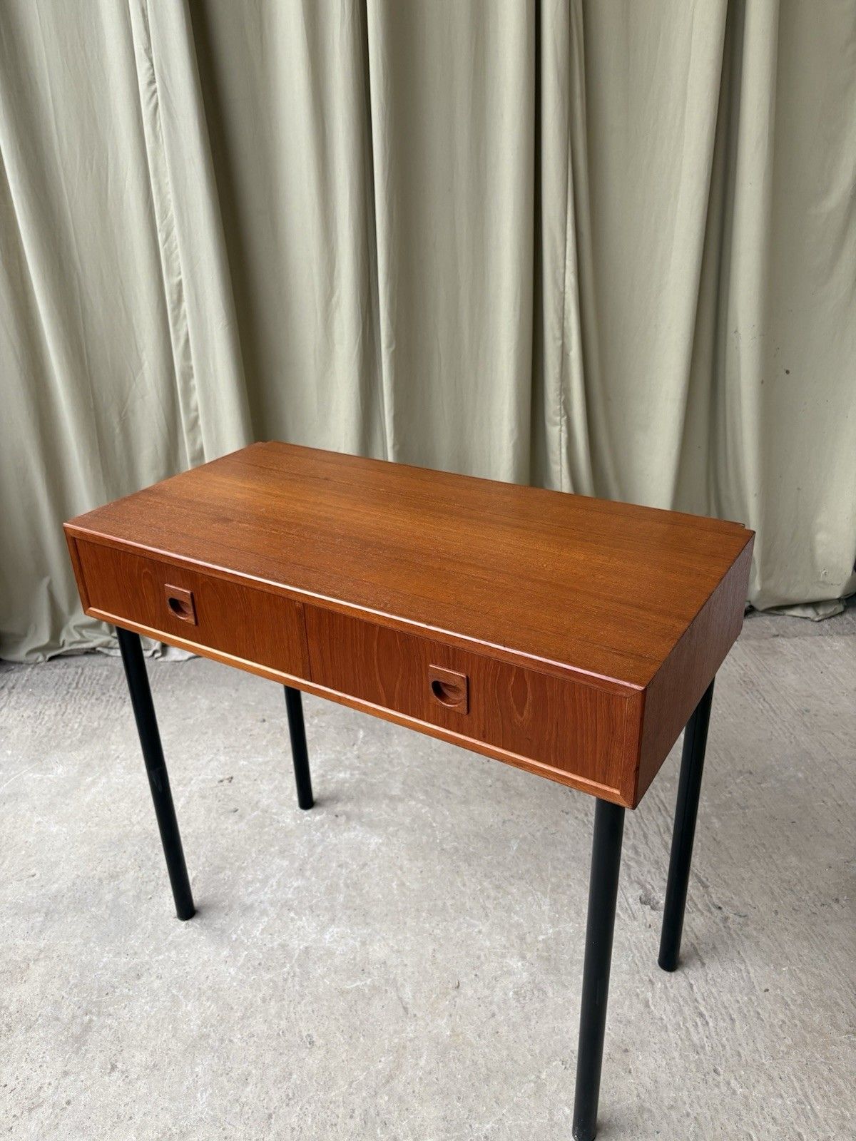 photo for sale Vtg Mid Century Danish Cado Compact Desk Console Side Table Chest Drawers R1103