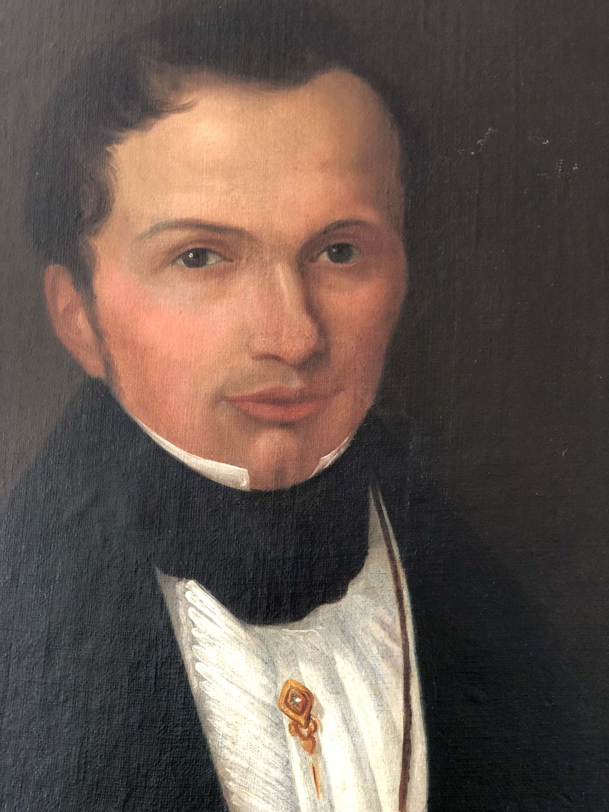 Set Of Antique Portrait Paintings Of A Dutch Couple, C. 1840 photo Art