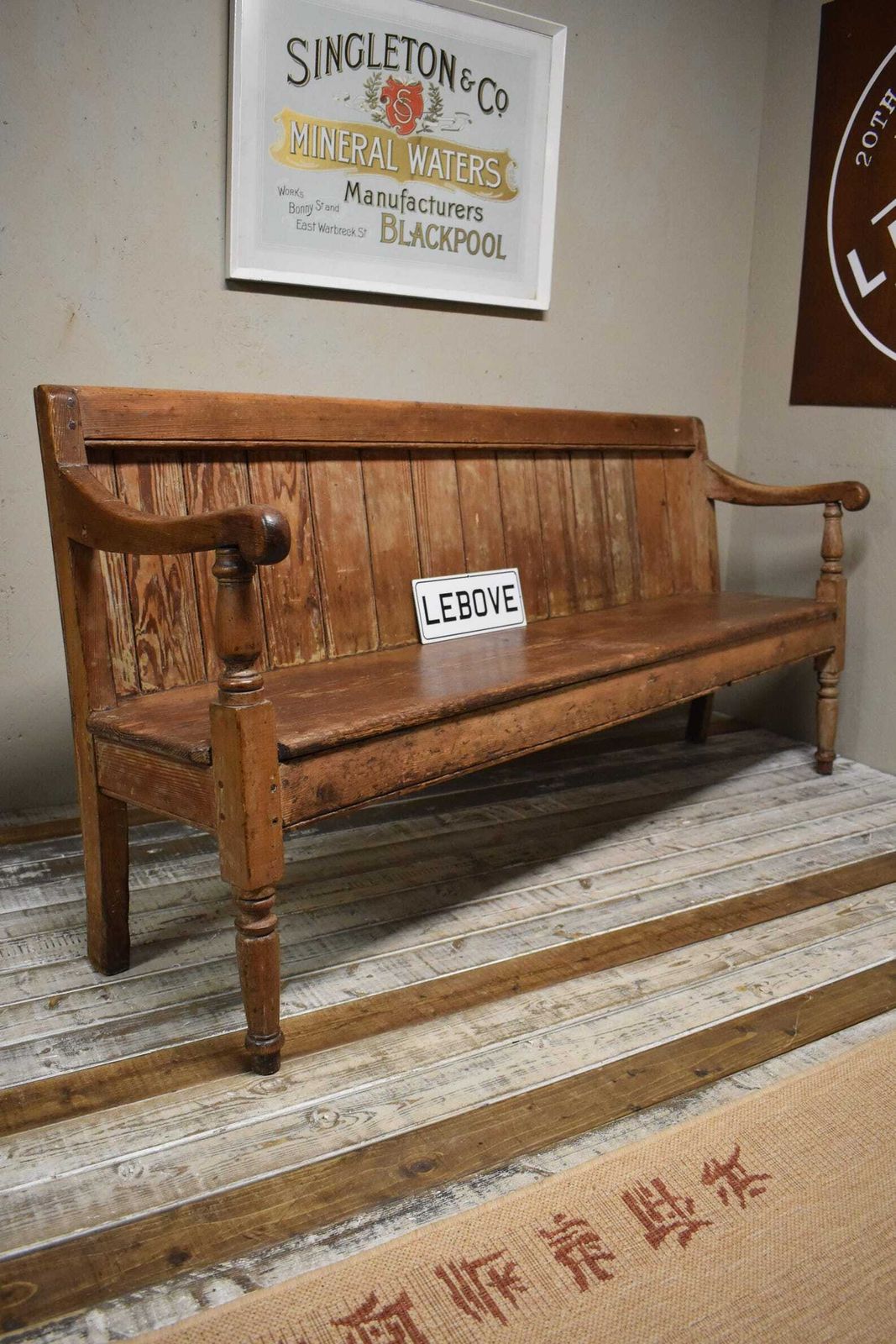 19th Century Victorian Stripped Pine Chapel School Seating Bench