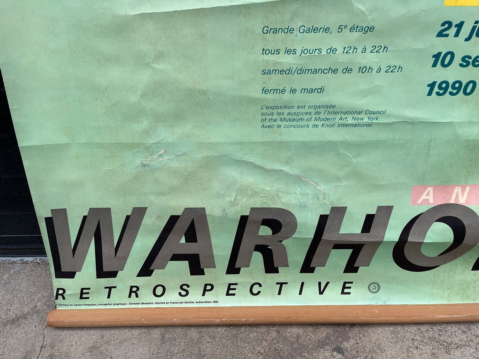 Giant Andy Warhol Rare Poster From The Exhibition "Retrospective" 1990, Original Pop Art Serigraph, Marylin Monroe Vintage French Poster photo Art