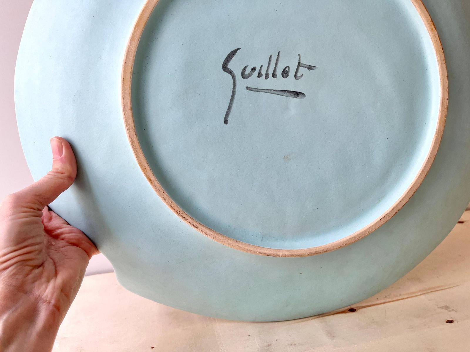 photo buy Giant Ceramic Shell Dish By Dominique Guillot For Vallauris 1960, French Xxl Oyster Seafood Plate