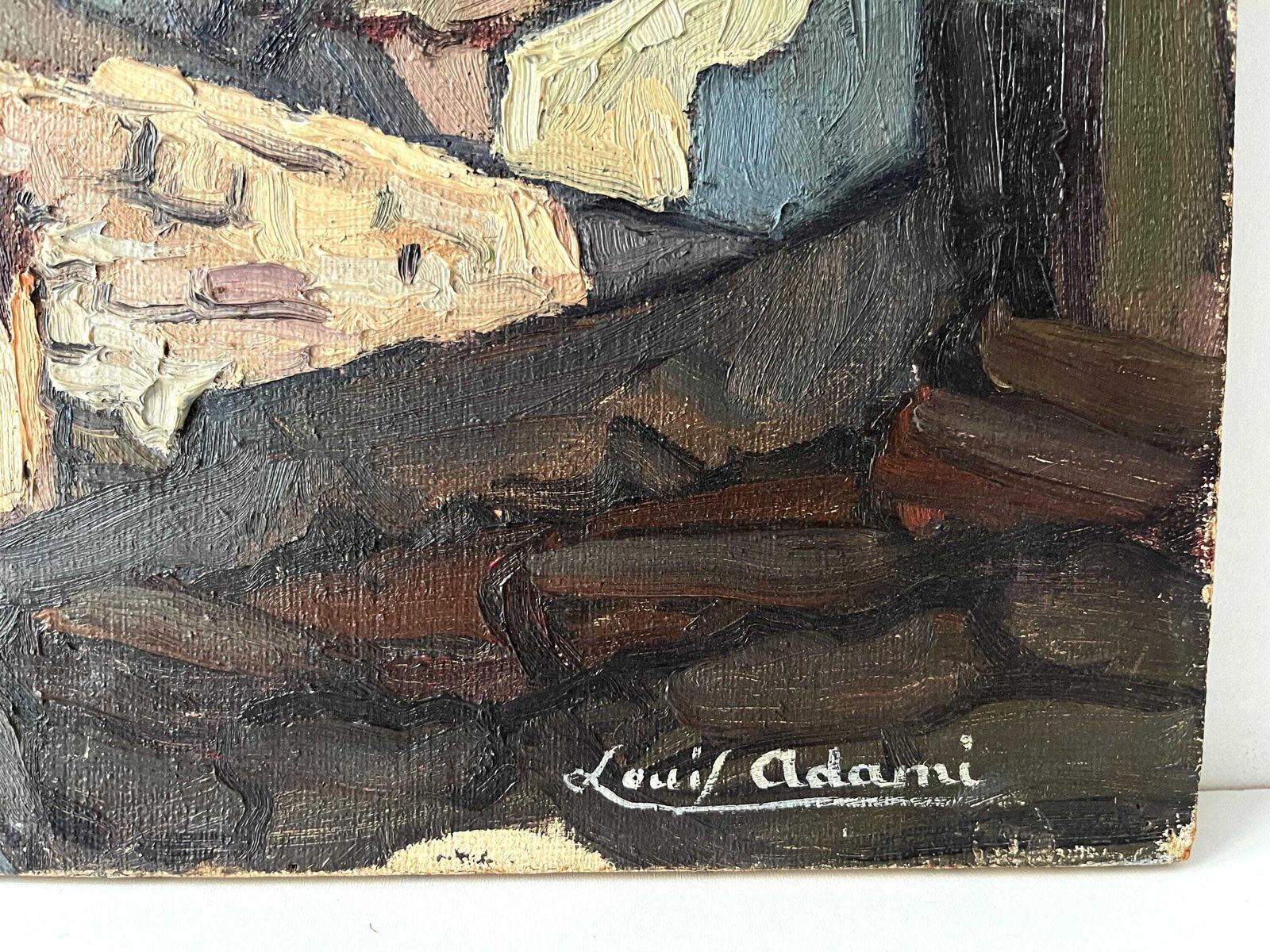 Original 1950s Oil On Canvas Of A French Stones Hamlet, Midcent Signed Rustic Landscape Painting, South Of France Village Scene photo 403.0