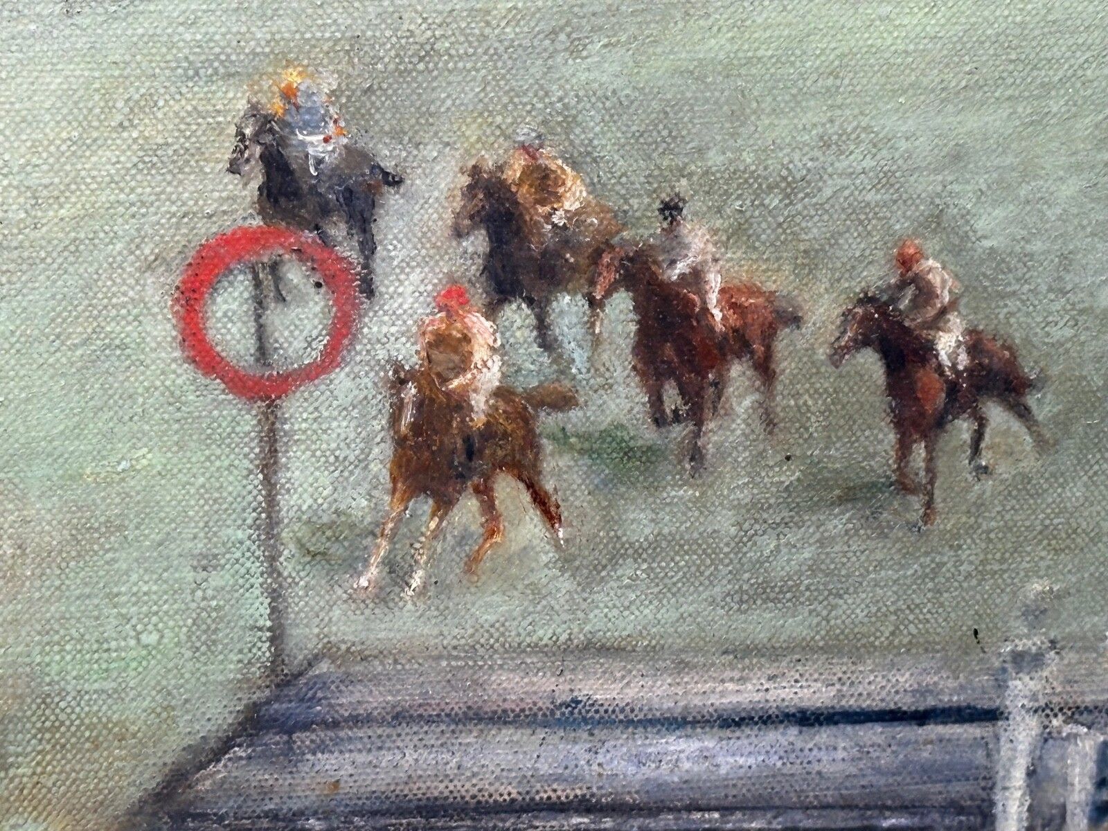 Oil Painting Ariostar Winning At Royal Ascot In The Manner Of Lionel Edwards photo vintage