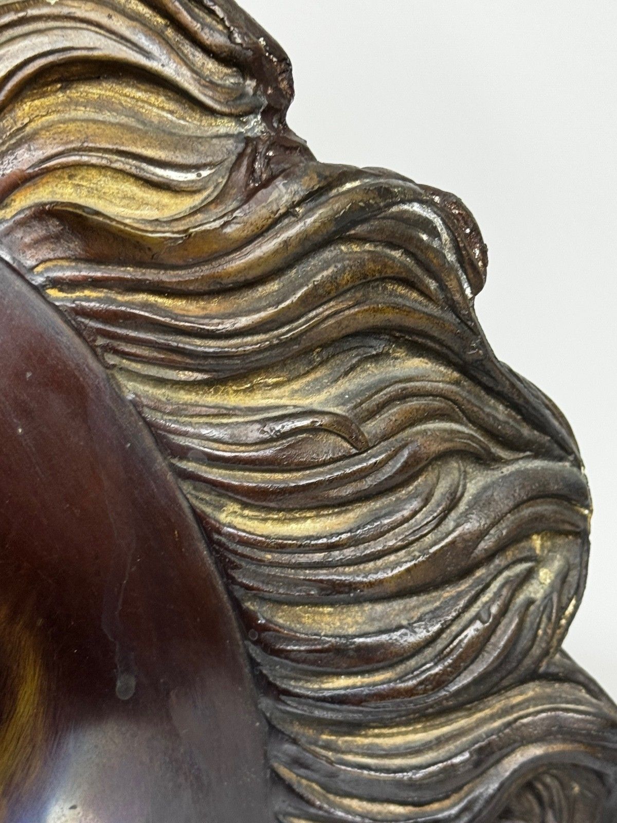 photo buy Expressive Italian Classical Bronze Horse Head C1950 After Raffaello Romanelli