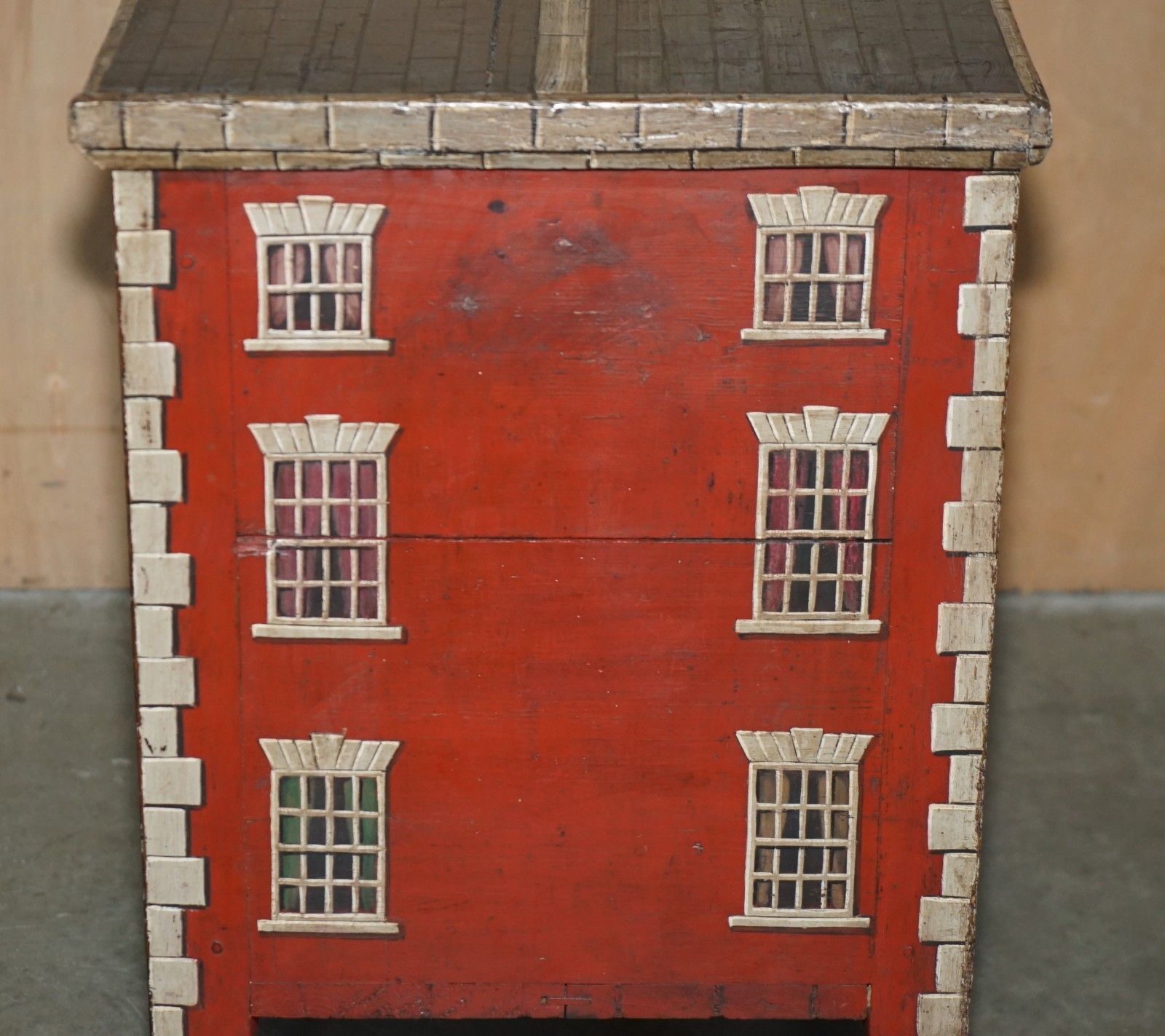3950.0 Antique 1760 Georgian English Country House Painted English Pine Trunk Or Chest photo