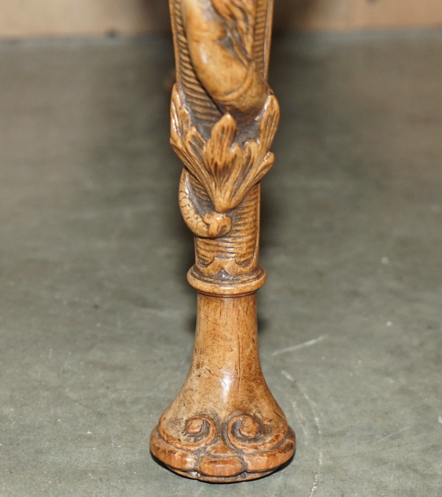 2350.0 Exquisite Antique Victorian Hand Carved Piano Stool Depicting Mermaids photo