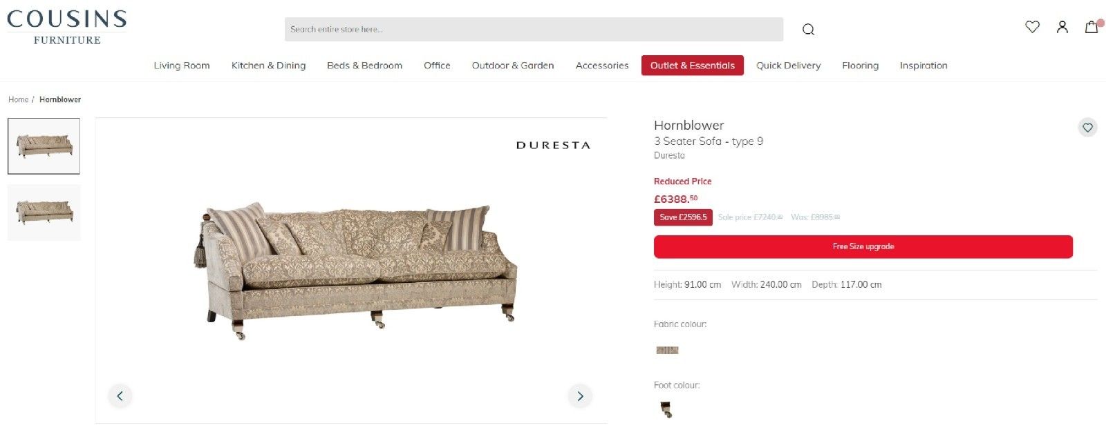 Rrp £8,985 Duresta Hornblower 3 4 Seat Knoll Sofa Which Is Part Of A Large Suite photo furniture