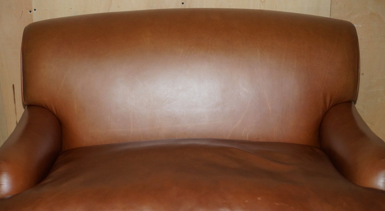 Extra Large Howard George Smith Style Brown Leather Love Seat Armchair Sofa photo Furniture
