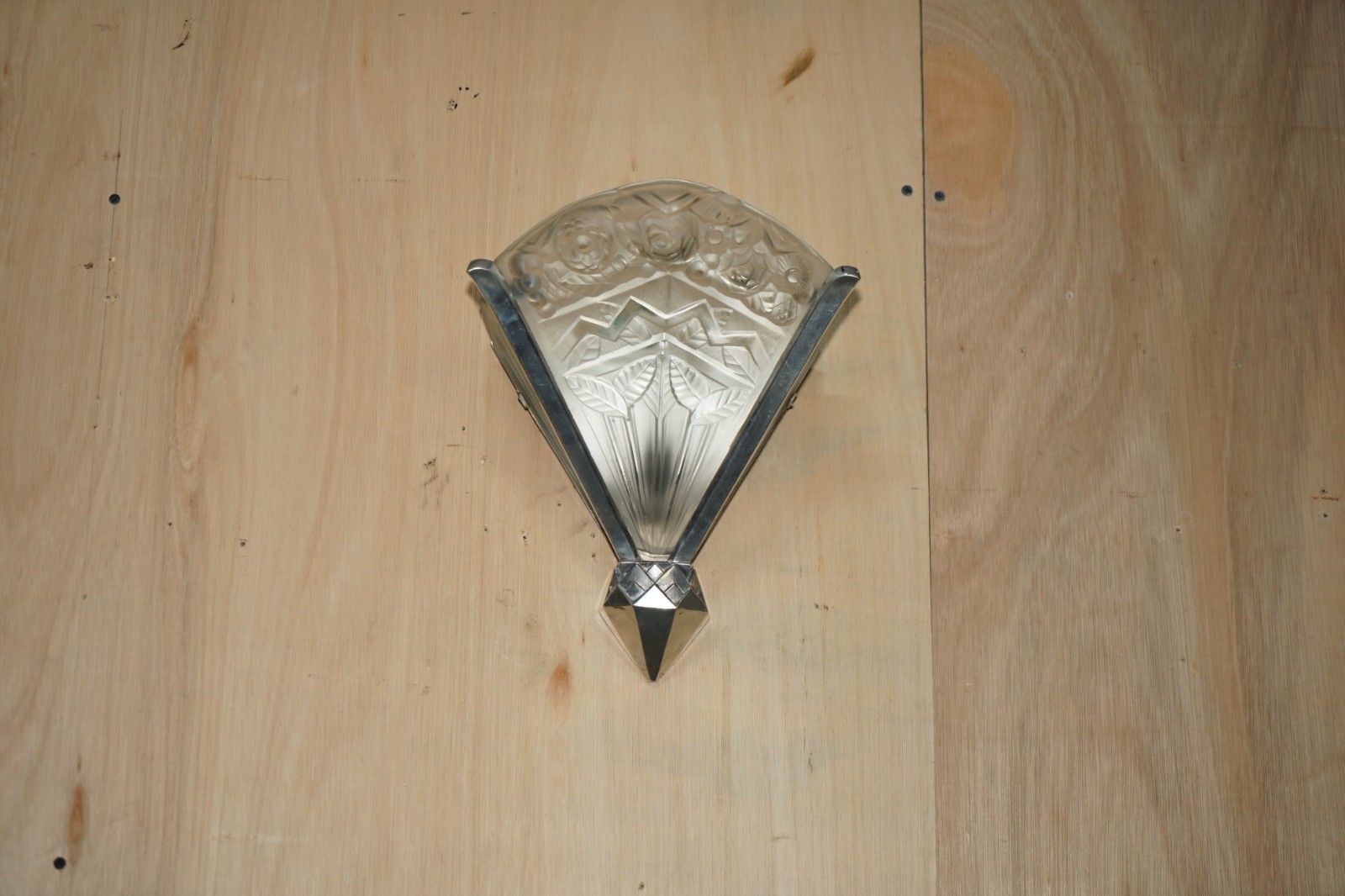 photo vinterior Pair Of Antique French Art Deco Jean Noverdy France Depost Stamped Wall Sconces
