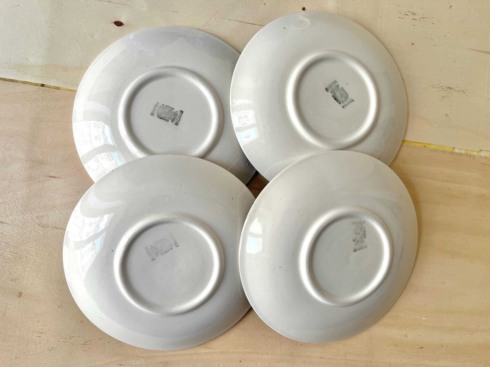 photo buy Antique Art Deco Teacups By Sarreguemines Digoin France, 1930's French Earthenware Set